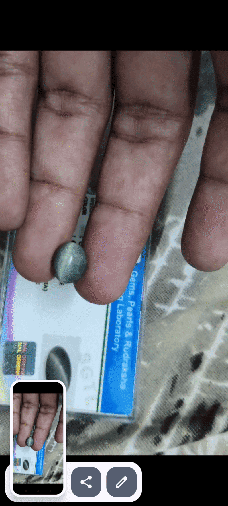 cats eye (lahsuniya) 6.30 carat (6.92 ratti) - Image 3