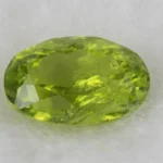 Natural Peridot Stone 3.57 Carat (3.92 Ratti) - Top view