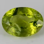 Natural Peridot Stone 3.64 Carat (4.00 Ratti) - Top view