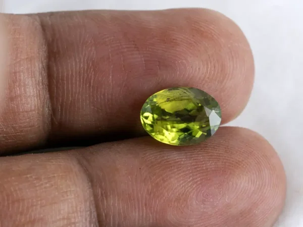 Natural Peridot Stone 3.76 Carat (4.13 Ratti) - In Jewelry
