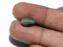Natural Quartz Cat’s Eye Gemstone (Lahsuniya Ratna) – 4.93 Carat (5.42 Ratti) - in palm
