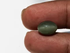 Natural Quartz Cat’s Eye Gemstone (Lahsuniya Ratna) – 6.00 Carat (6.59 Ratti) - in palm