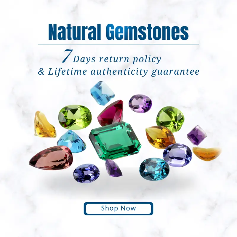 Vibrant display of natural precious and semi-precious gemstones, including rubies, sapphires, emeralds, and amethysts