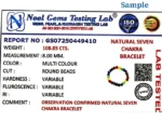ISO certified gemstone testing lab certificate for natural seven chakra bracelet