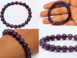 side profile of natural amethyst bracelet beads