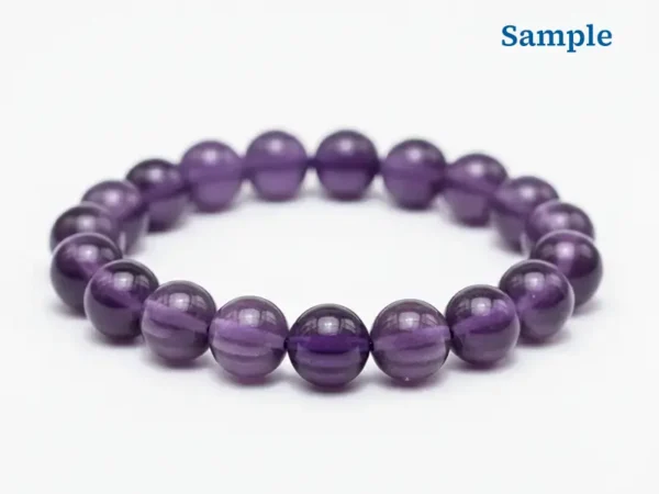 close-up of amethyst beads bracelet