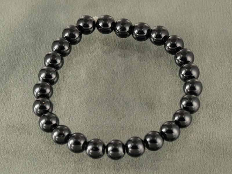 Natural Black Obsidian Bracelet (8mm) – Certified Protection Stone 1 Natural Black Obsidian bracelet with polished round black beads
