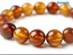 Close-up of natural citrine gemstone beads bracelet