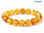 Side view of 8mm natural citrine gemstone bracelet