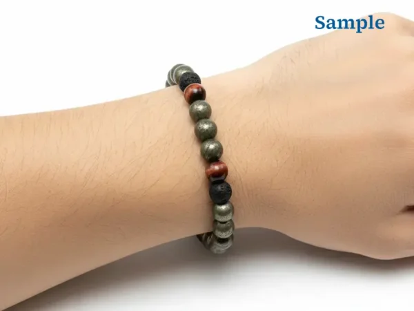 wearing a natural money magnet bracelet on wrist