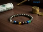 side profile of money magnet bracelet natural beads