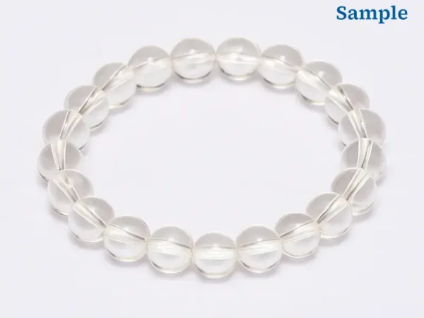 close-up of natural rock crystal beads