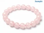 side profile of rose quartz bracelet pink beads