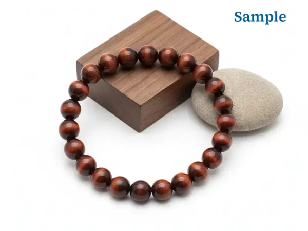 Natural Red Tiger Eye Bracelet (8mm Beads) - Image 2