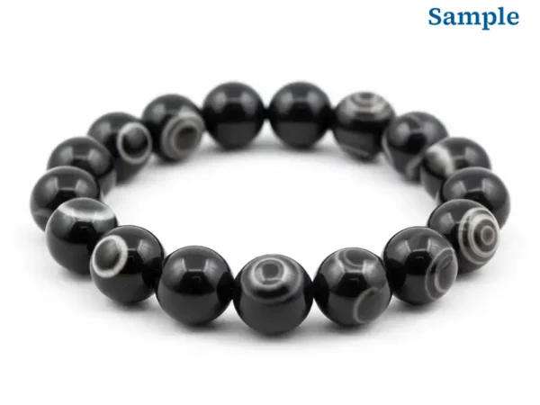 side profile of sulemani hakik bracelet black beads
