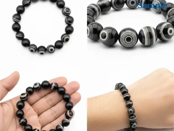 close-up of sulemani hakik bracelet beads