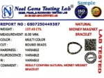 ISO certified gemstone testing lab certificate for money magnet bracelet