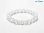 side profile of natural selenite bracelet beads