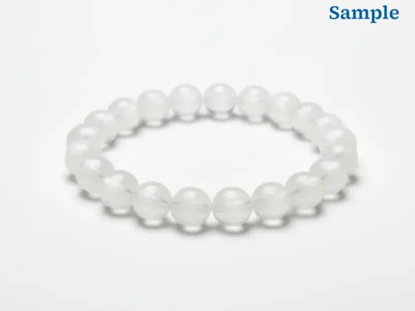 side profile of natural selenite bracelet beads