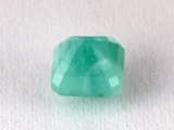 Brazilian Emerald 6.2 Carat (6.81 Ratti) Panna Stone back view — Sapota, step-cut pavilion facets