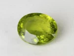 Peridot Stone 9.26 Carat (10.18 Ratti) top view, natural green Oval Mix Cut, ready for ring or pendant
