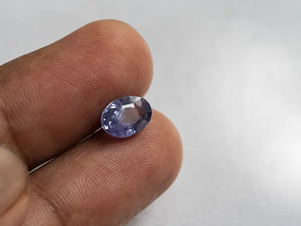 Ceylon Blue Sapphire (Neelam) 3.26 Carat (3.58 Ratti) 4 Ceylon Blue Sapphire 3.26 ct (3.58 Ratti) in hand for true scale and tone