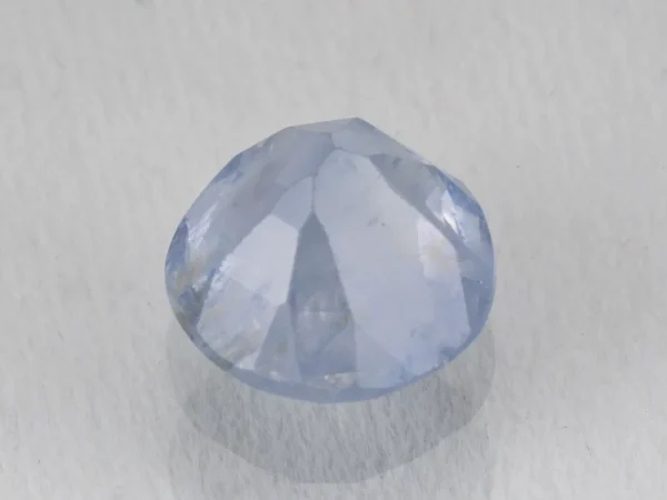 Ceylon Blue Sapphire (Neelam) 5.87 Carat (6.45 Ratti) pavilion view with step-facet symmetry