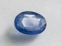 Ceylon Blue Sapphire (Neelam) 8.31 Carat (9.13 Ratti) top view, Oval Mix Cut