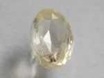 Ceylon Yellow Sapphire (Pukhraj) 3.2 Carat (3.52 Ratti) top view, Oval Mix Cut