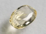 Ceylon Yellow Sapphire (Pukhraj) 3.29 Carat (3.62 Ratti) top view, Oval Mix Cut