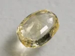 Ceylon Yellow Sapphire 3.29 ct pavilion facets and symmetry in Oval Mix Cut