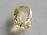 Ceylon Yellow Sapphire (Pukhraj) 3.64 Carat (4.00 Ratti) top view, Cushion Cut