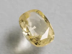 Ceylon Yellow Sapphire 3.64 ct side profile showing crown height and depth