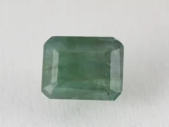 Zambian Emerald 5.42 Carat (5.96 Ratti) Panna Stone top view, vivid green octagon