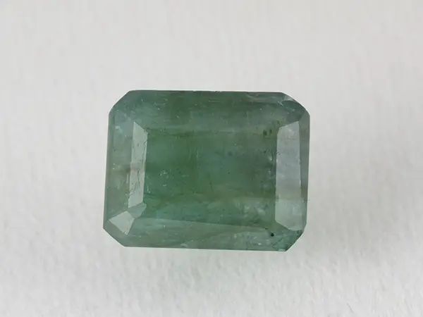 Zambian Emerald 5.42 Carat (5.96 Ratti) Panna Stone 1 Zambian Emerald 5.42 Carat (5.96 Ratti) Panna Stone top view, vivid green octagon