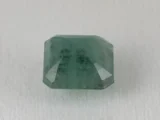 Zambian Emerald 5.55 Carat (6.10 Ratti) Panna Stone back view, step-cut pavilion facets and symmetry