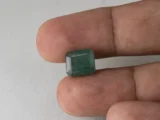 Zambian Emerald 5.55 Carat (6.10 Ratti) Panna Stone in hand for true scale and color