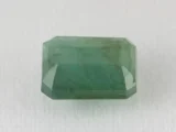 Zambian Emerald 5.75 Carat (6.32 Ratti) Panna Stone back view with step-facet pavilion symmetry