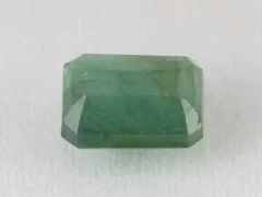 Zambian Emerald 5.75 Carat (6.32 Ratti) Panna Stone back view with step-facet pavilion symmetry