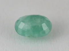Zambian Emerald 6.16 Carat (6.77 Ratti) Panna Stone back view with pavilion facets and symmetry