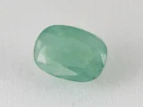 Zambian Emerald 6.45 Carat (7.09 Ratti) Panna Stone top view, vivid green oval