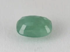 Zambian Emerald 6.45 Carat (7.09 Ratti) Panna Stone back view with pavilion facets and symmetry