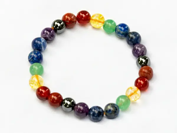 Certified Natural Seven Chakra Bracelet 8mm Beads