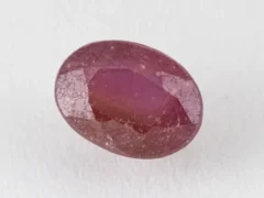 Bangkok Ruby Stone (Manik) 10.35 Carat (11.37 Ratti) top view, natural red oval cut gemstone