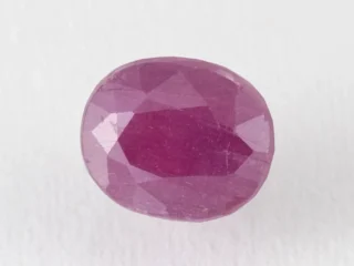 Bangkok Ruby Stone (Manik) 11.3 Carat (12.42 Ratti) top view, natural red oval cut gemstone