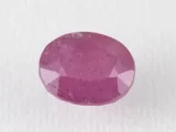 Bangkok Ruby Stone (Manik) 3.4 Carat (3.74 Ratti) top view, natural red oval cut gemstone