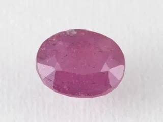 Bangkok Ruby Stone (Manik) 3.4 Carat (3.74 Ratti) top view, natural red oval cut gemstone