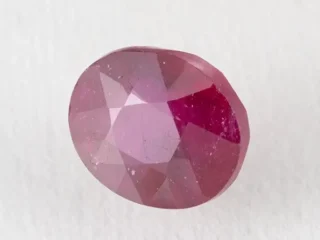Bangkok Ruby Stone (Manik) 4.9 Carat (5.38 Ratti) top view, natural red oval cut gemstone