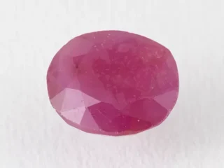 Bangkok Ruby Stone (Manik) 5.05 Carat (5.55 Ratti) top view, natural red oval cut gemstone