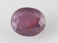 Bangkok Ruby Stone (Manik) 6.9 Carat (7.58 Ratti) top view, natural red oval cut gemstone